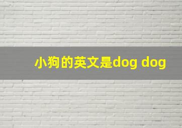 小狗的英文是dog dog